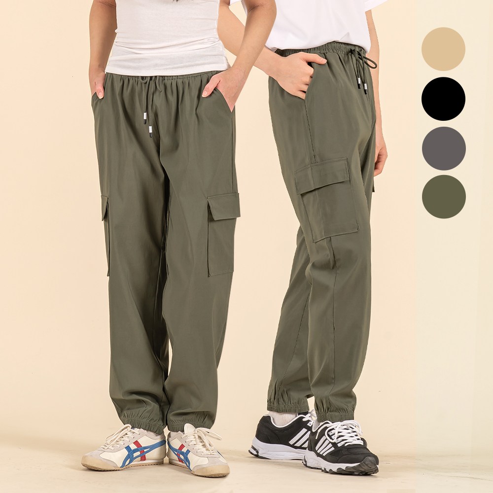 Women's comfortable cargo jogger pants in 4 colors