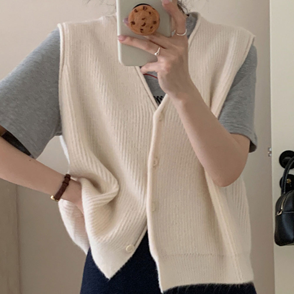Michael Roset MC0068 Soft Button Knit Vest