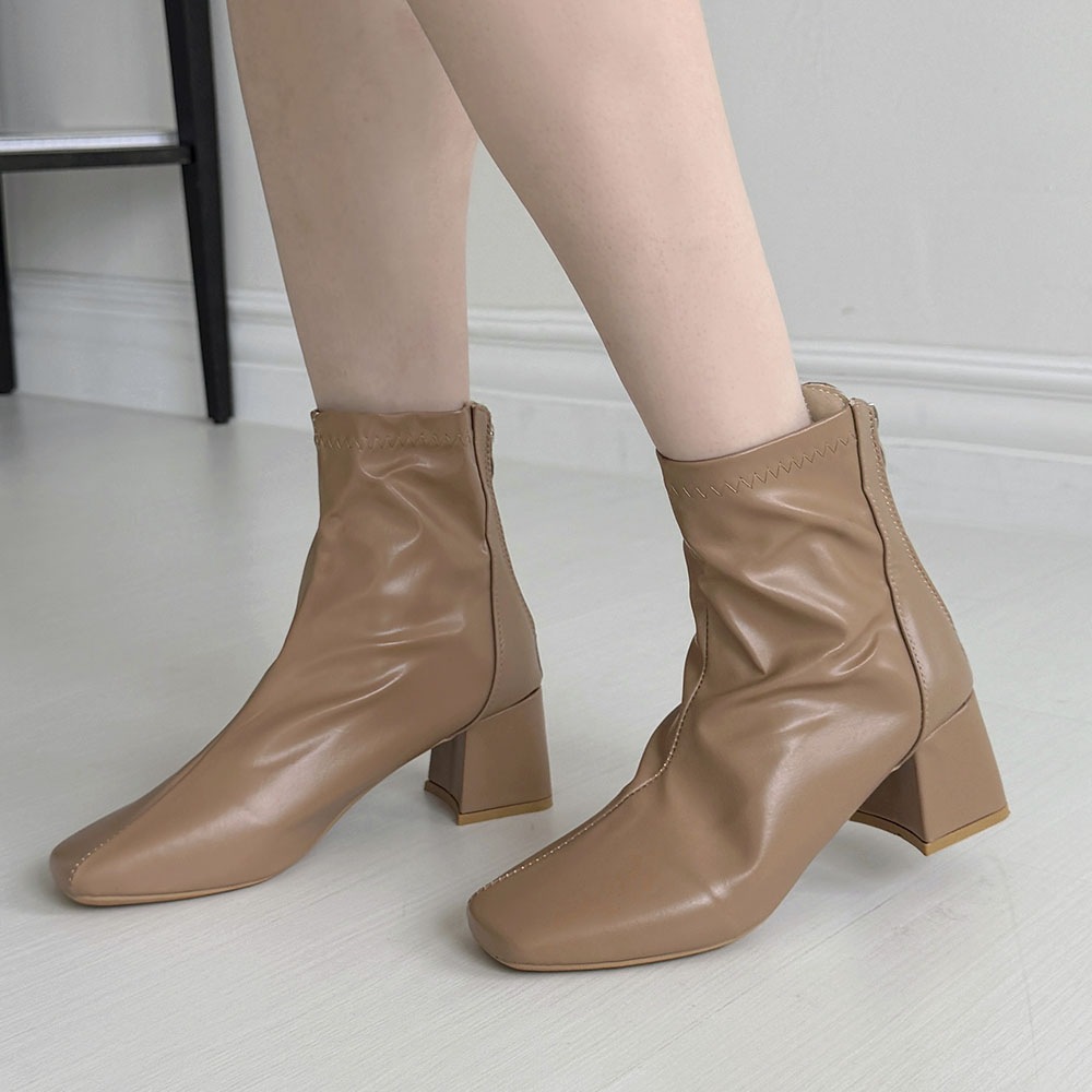 About Shoe Women's Square Toe Ankle Boots TSP1136