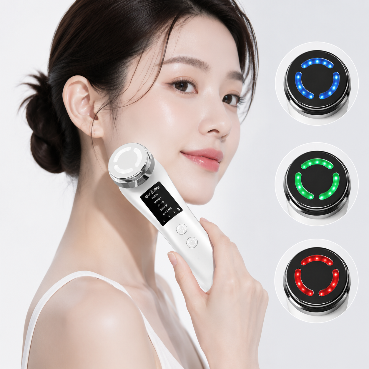 ERANSTAR Galvanic Facial Massager Home Beauty Device LED EMS Vibration Cleanser Massager Total Skin Care