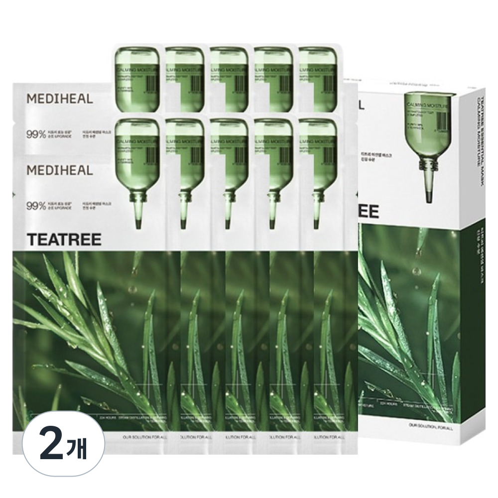 Mediheal Tea Tree Essential Mask Soothing Moisture, 10 packs, 2 pieces