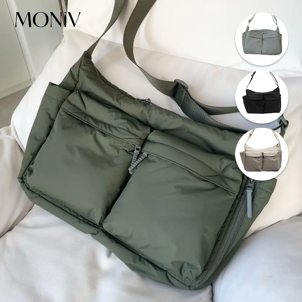 Moniv multi-pocket casual iPad crossbag shoulder bag light bag
