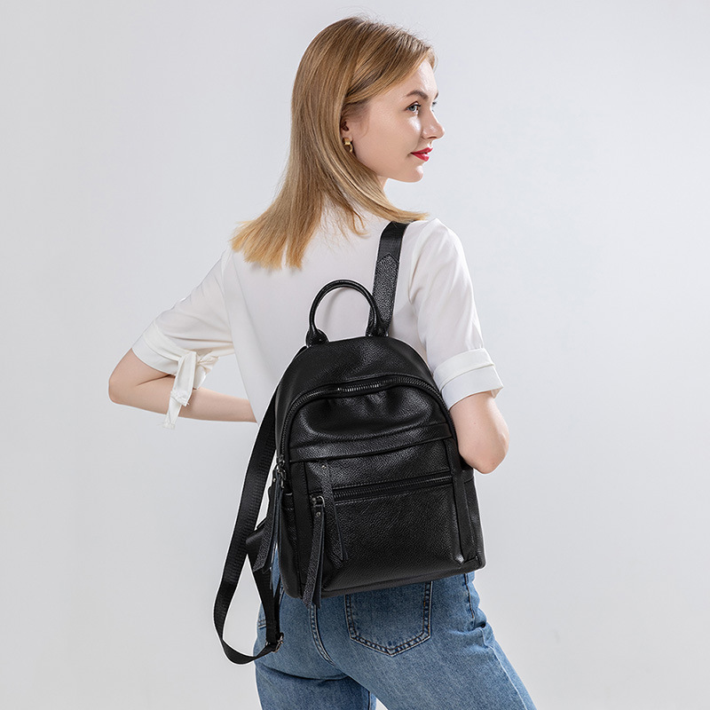 SHOPPI Real Cowhide Women's Modern Daily Office Worker Backpack