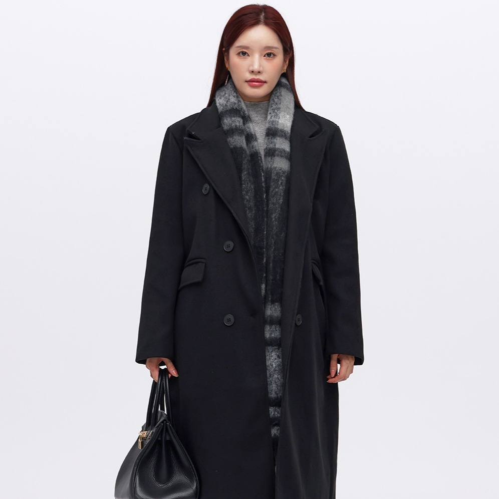 Elso Women's Wool Blend Loose Fit Quilted Lining Single Long Coat