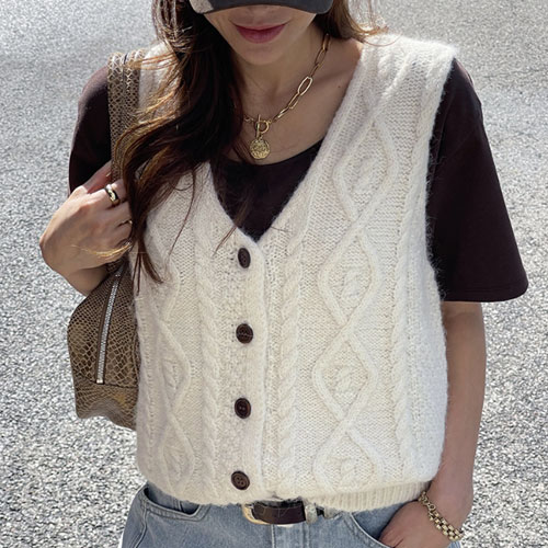 [Nanninggu]Belknin knit vest