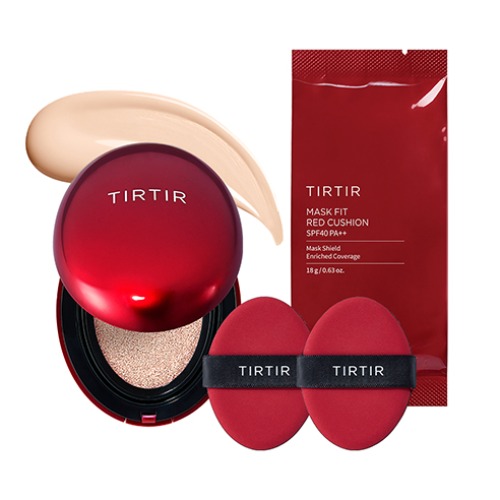 TirTir Mask Fit Red Cushion + Refill + Puff 2P Set, 17C Porcelain, 1 Piece