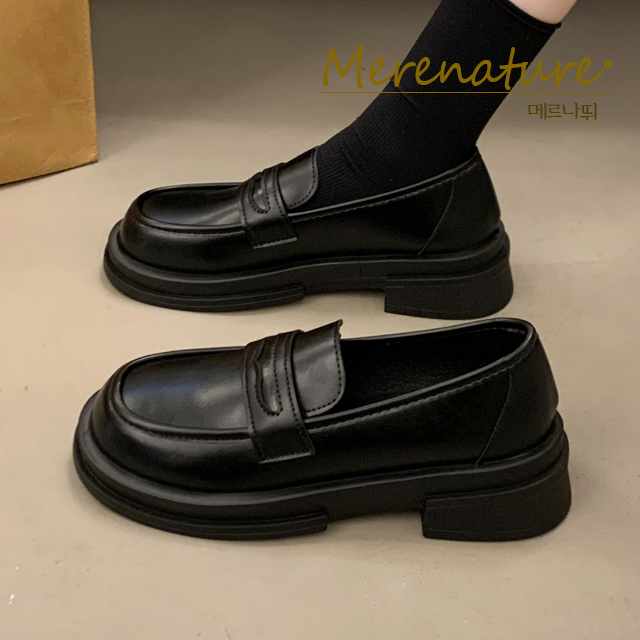 Mernatu self-produced simple bare material soft and comfortable full heel loafer height chunky women's shoes ME601