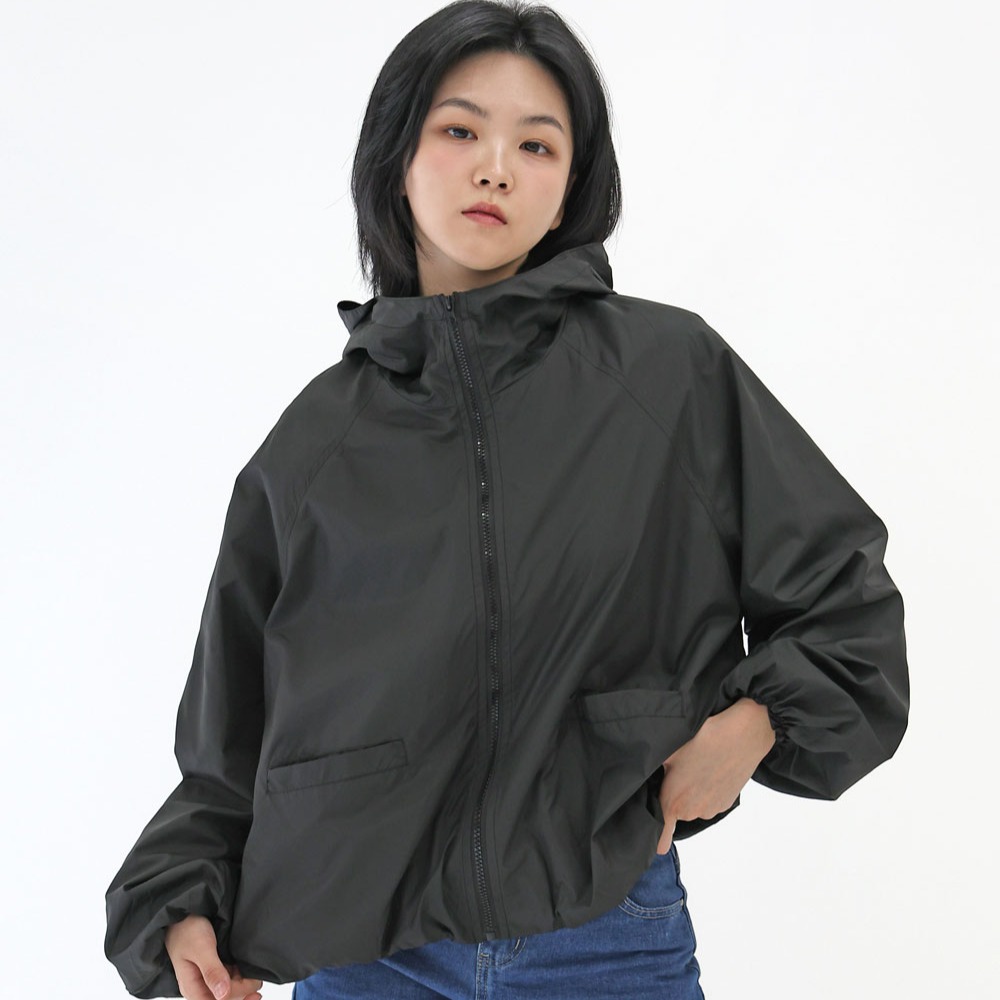 arua women's semi-cropped hooded zip-up windbreaker