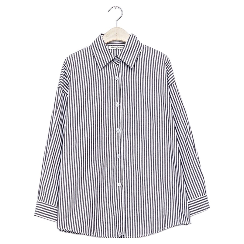 Nine Six New York Women's Daily Striped Collar Box Fit Shirt NO1BA019L0