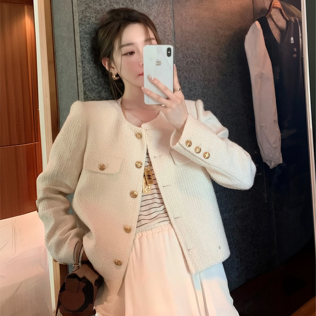 Lumisol Classic Gold Button Tweed Jacket