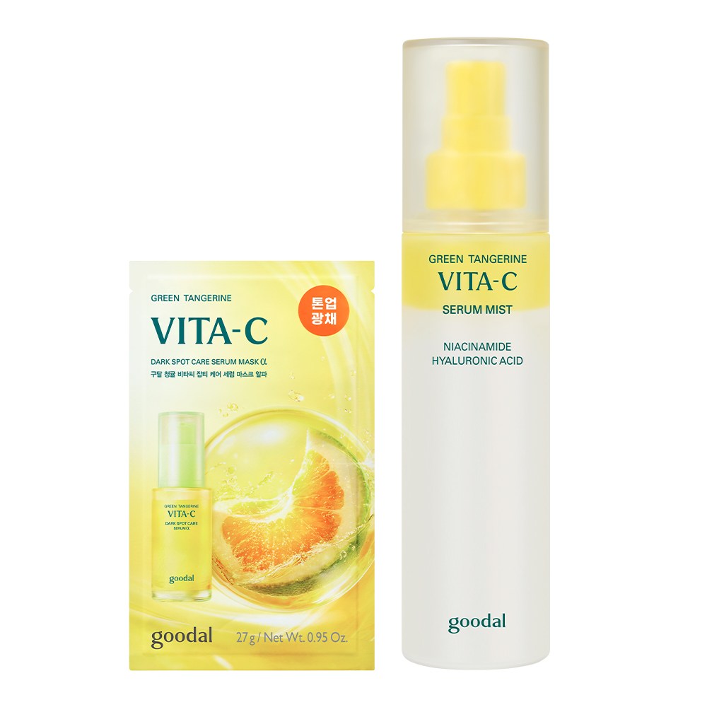 [NEW] Goodal Green Tangerine Vita C Serum Mist 100ml + Goodal Mask Pack, 100g, 1 piece
