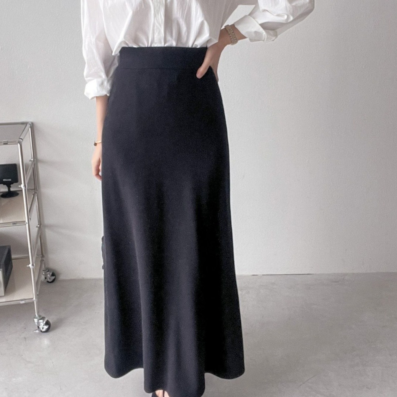 Rielsu Women's Semi Mermaid Banding Daily Long Skirt
