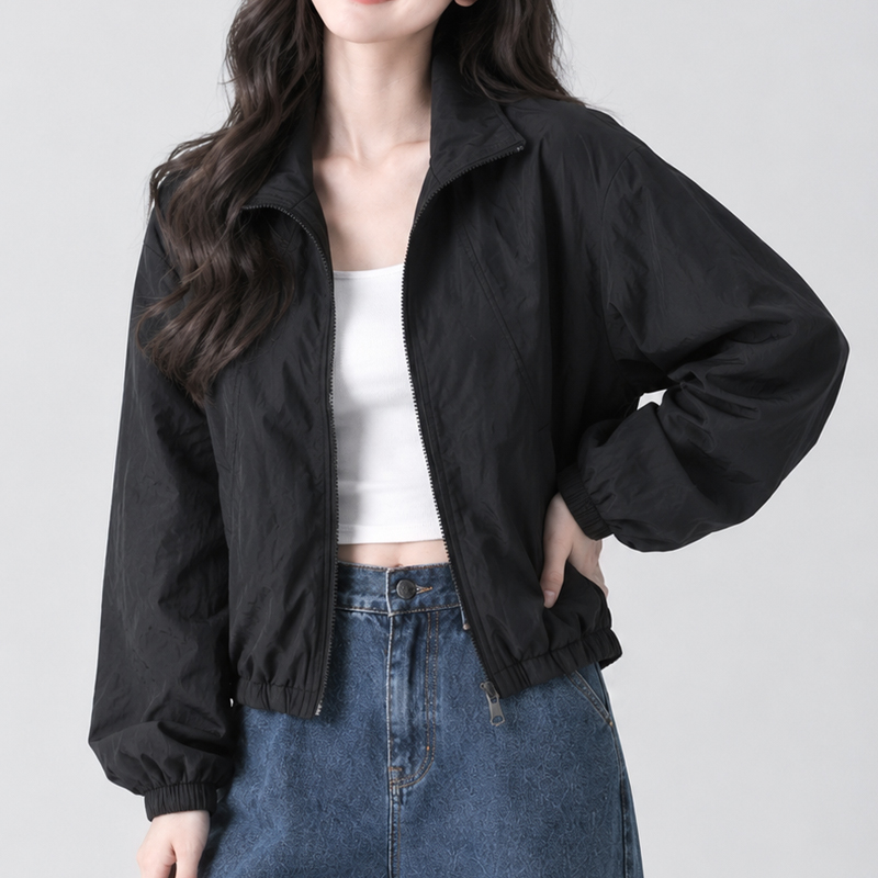 Abrown Women's Basrock Crop Windbreaker