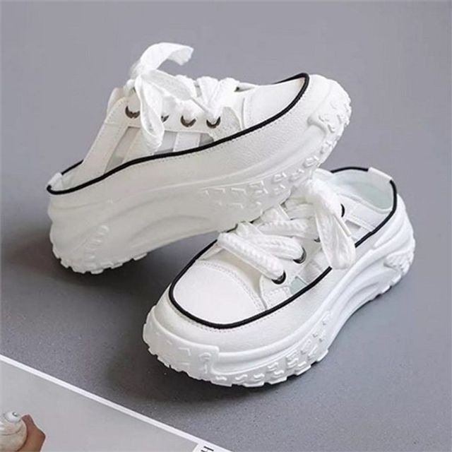 Women's Ugly Shoes Women's Platform Sneakers Breathable Open Back High Heel Fashion Wide Street Sneakers Chunky Thick wns15CPN