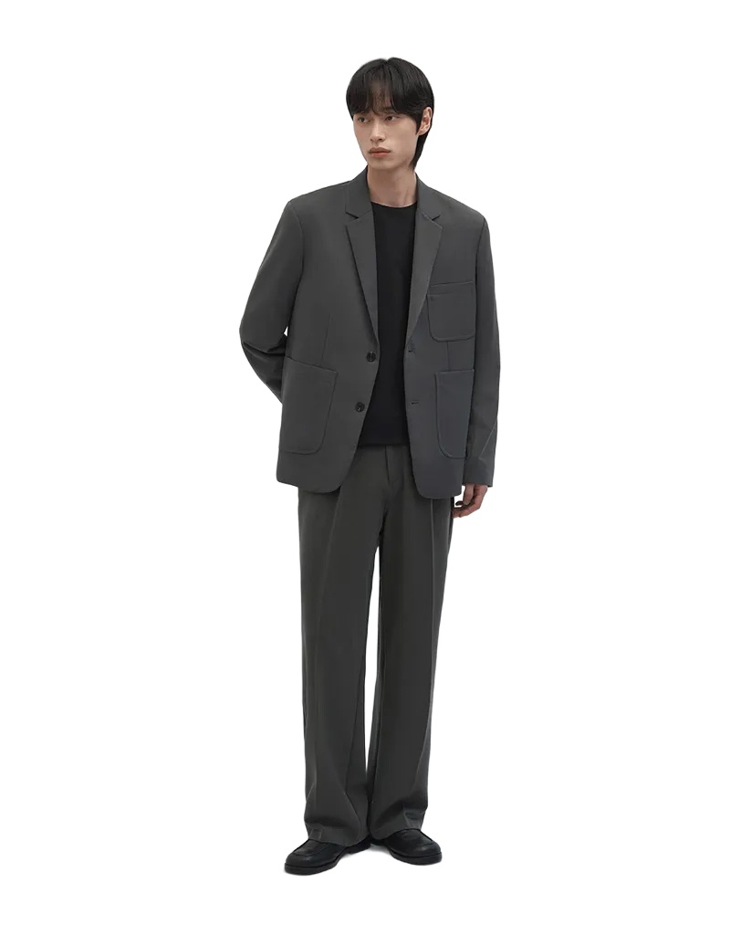 Walk on body off SET UP Ordo semi overfit single set up suit gray