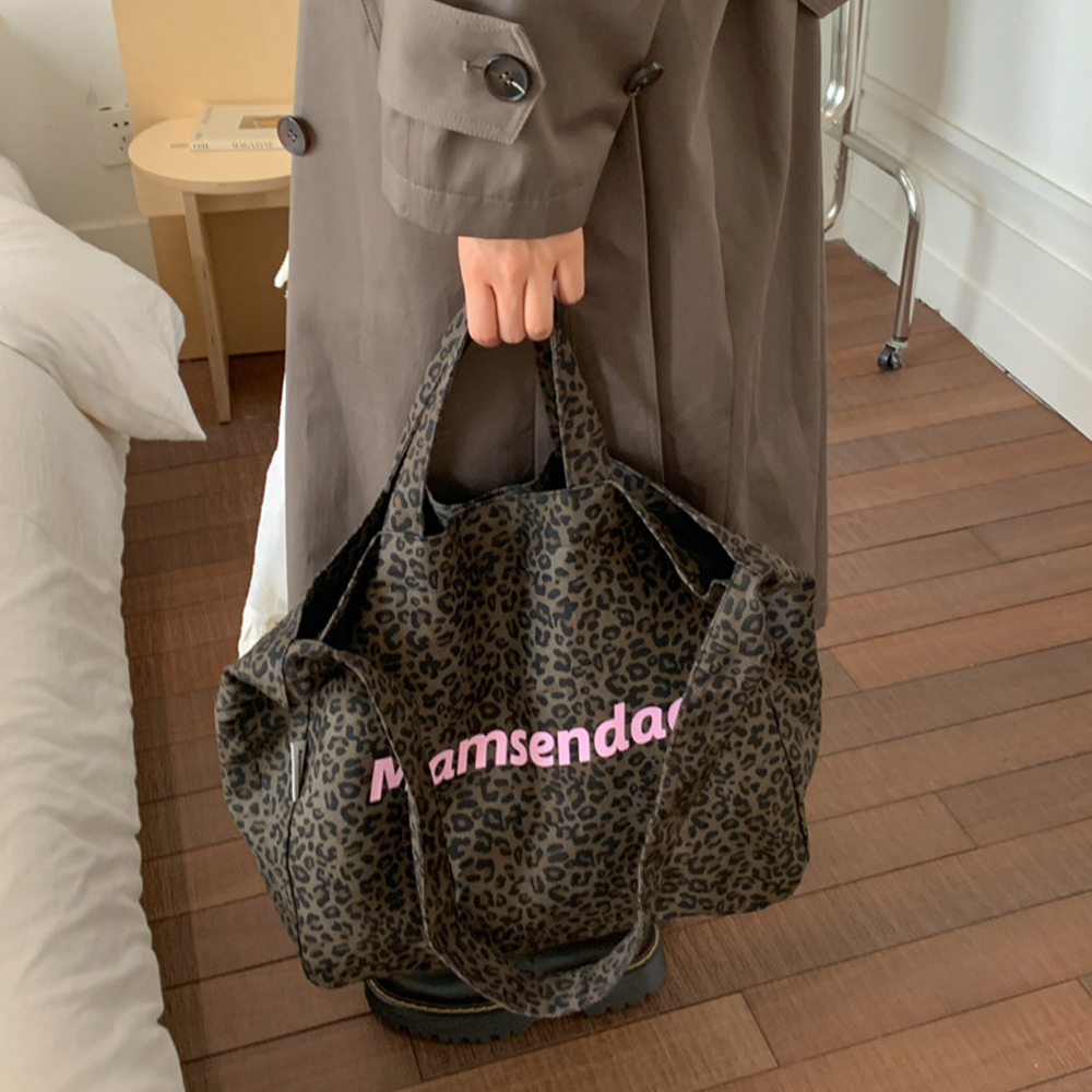 Leopard Shoulder Bag Leopard Eco Bag Big Size Women's Large Capacity Canvas Tote Bag Daily Bag Travel Jabra Large Shopper Bag Fabric Casual